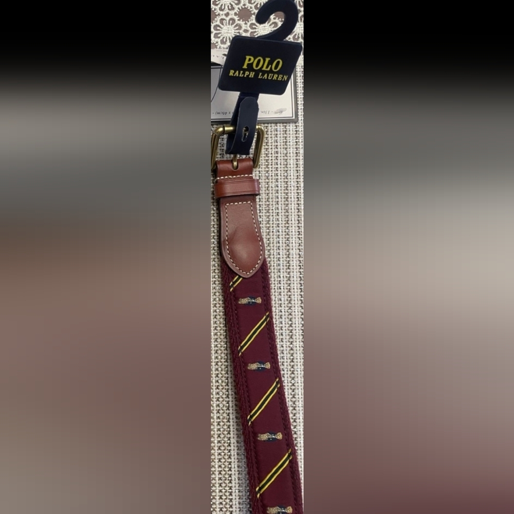 Polo by Ralph Lauren Maroon Boys Bear Belt